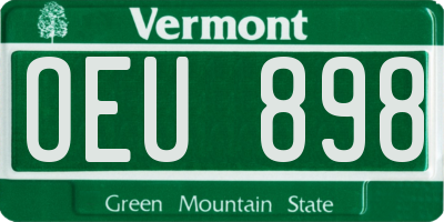 VT license plate OEU898