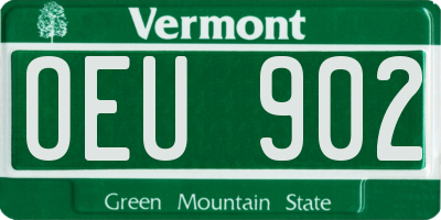 VT license plate OEU902