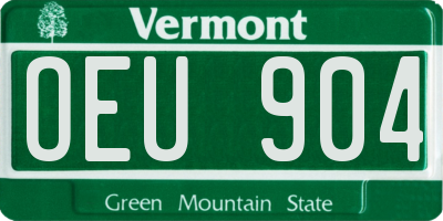 VT license plate OEU904