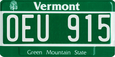 VT license plate OEU915