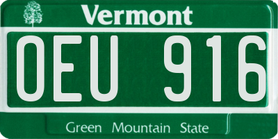 VT license plate OEU916