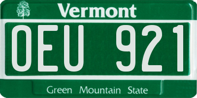 VT license plate OEU921