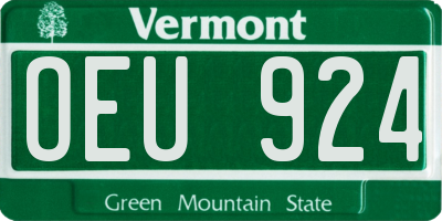 VT license plate OEU924