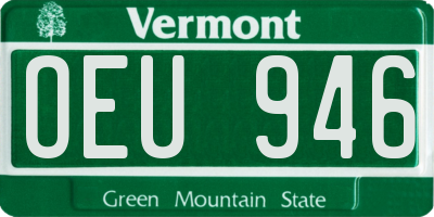 VT license plate OEU946