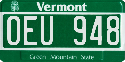 VT license plate OEU948