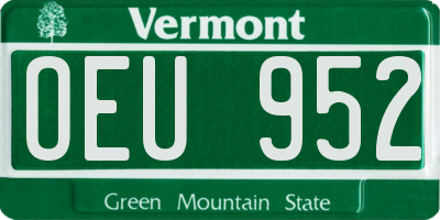 VT license plate OEU952