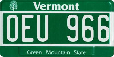 VT license plate OEU966