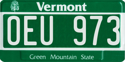 VT license plate OEU973