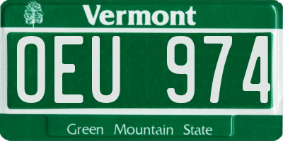 VT license plate OEU974