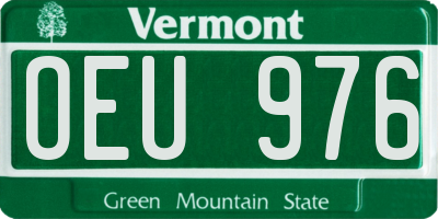 VT license plate OEU976