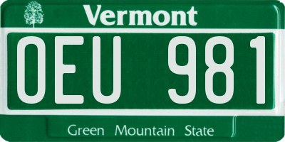 VT license plate OEU981