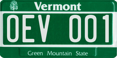 VT license plate OEV001