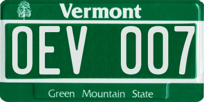 VT license plate OEV007