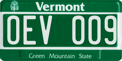 VT license plate OEV009