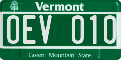 VT license plate OEV010
