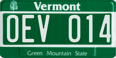VT license plate OEV014