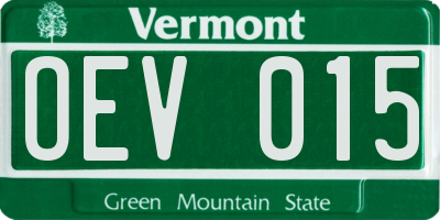 VT license plate OEV015