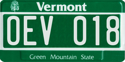 VT license plate OEV018