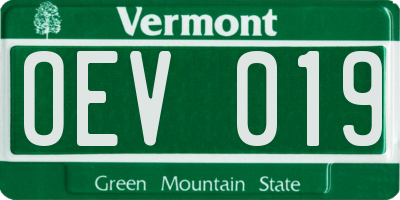 VT license plate OEV019