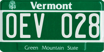 VT license plate OEV028