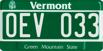VT license plate OEV033
