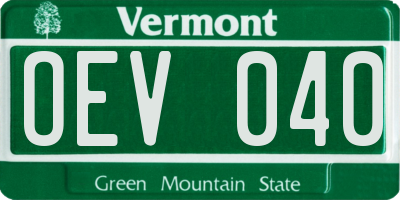 VT license plate OEV040