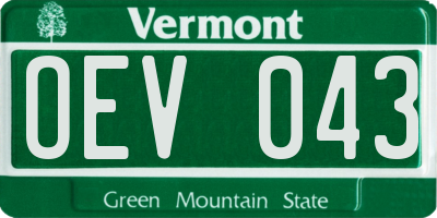 VT license plate OEV043
