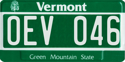VT license plate OEV046