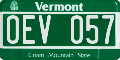 VT license plate OEV057