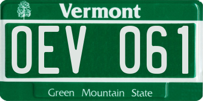VT license plate OEV061