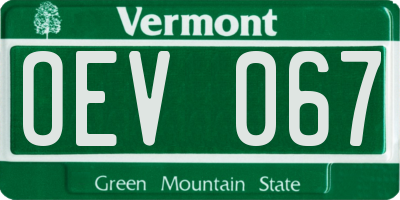 VT license plate OEV067