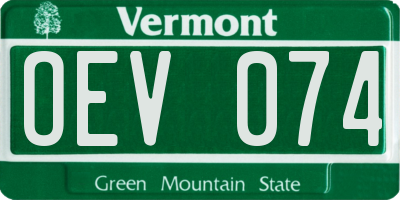 VT license plate OEV074