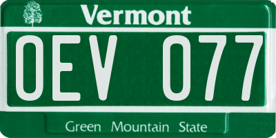 VT license plate OEV077
