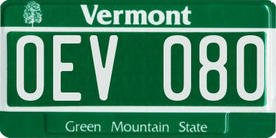 VT license plate OEV080