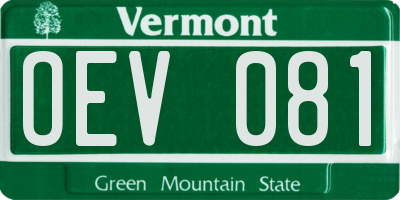 VT license plate OEV081
