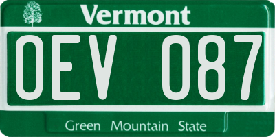 VT license plate OEV087