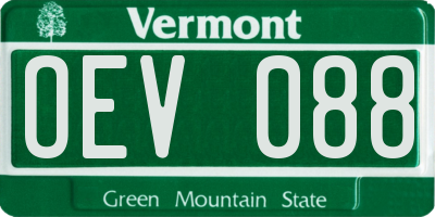 VT license plate OEV088