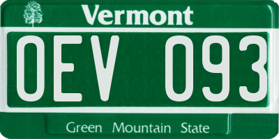 VT license plate OEV093