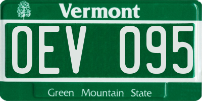 VT license plate OEV095