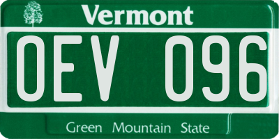 VT license plate OEV096