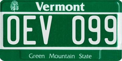 VT license plate OEV099