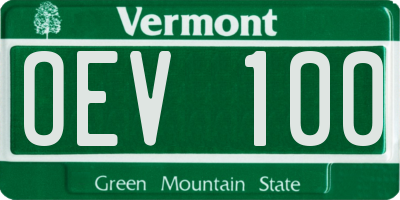 VT license plate OEV100