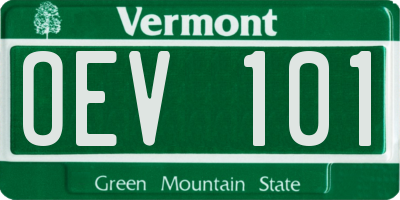 VT license plate OEV101