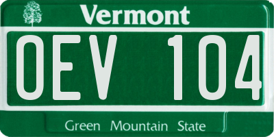 VT license plate OEV104
