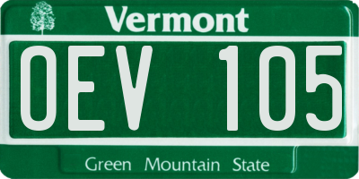 VT license plate OEV105
