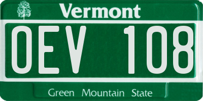 VT license plate OEV108