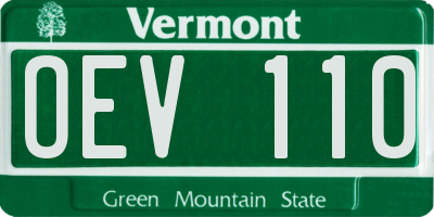 VT license plate OEV110