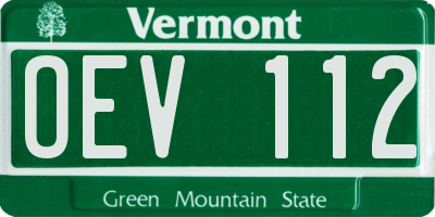 VT license plate OEV112