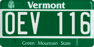 VT license plate OEV116