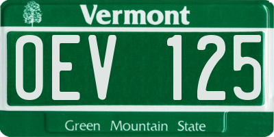 VT license plate OEV125